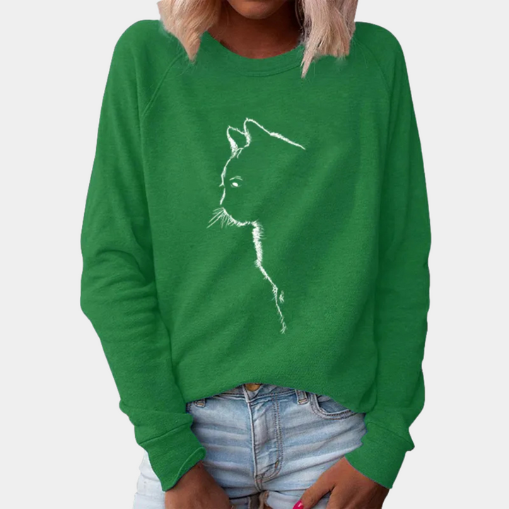 Stylish ladies' jumper with adorable cat - perfect for any occasion!